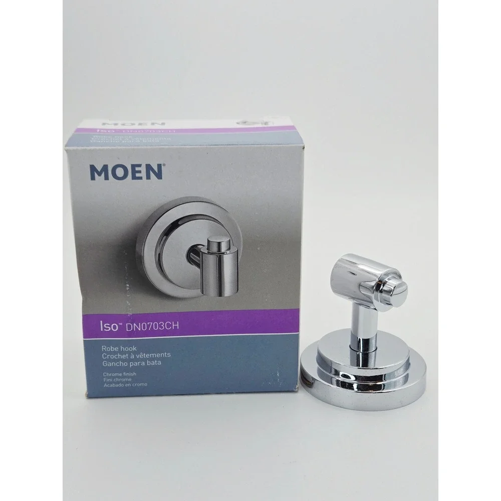 Moen Iso Chrome Robe Hook DN0703CH Modern Wall Mount Bathroom Accessory New